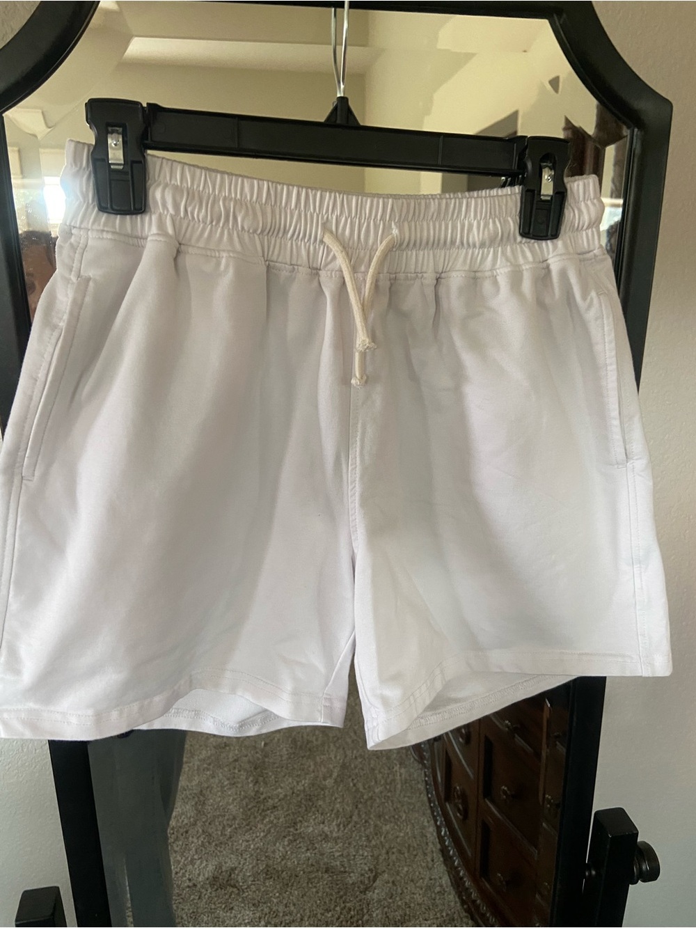 Aimpact Women's High-Rise White Drawstring Lounge Shorts